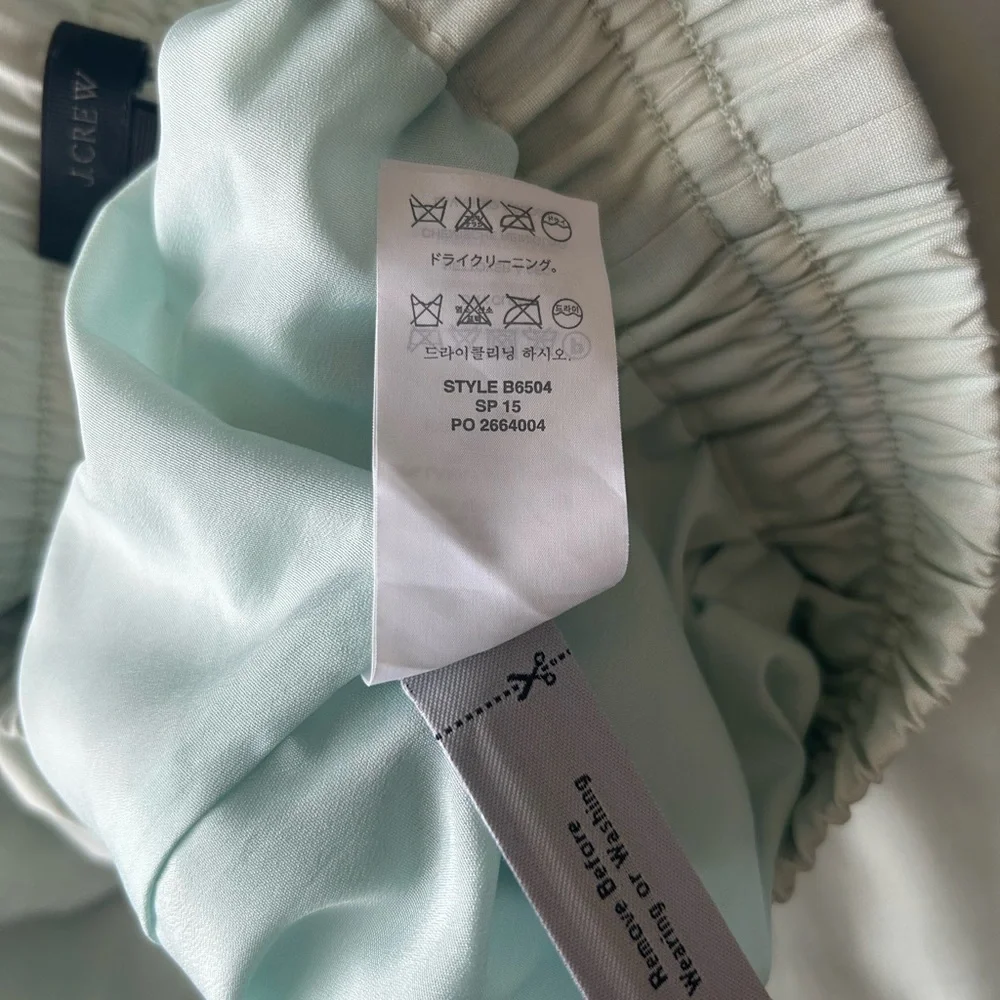 J Crew Seafoam Harlow Drapey Pants Mint Green Drawstring 6
